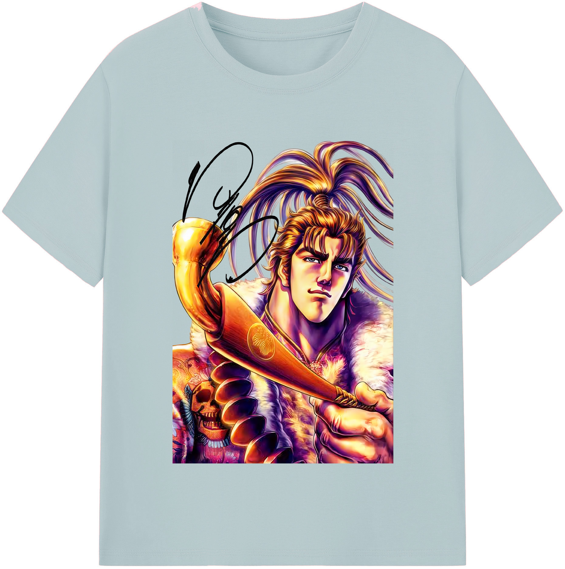 （画像用） 北斗の拳 Fist of the North Star 綿100％半袖Tシャツ（フロントプリント）